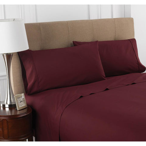 Patrick Michelle Cranberry Sheet Set with corner straps - Linens Wholesale
