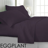 Patrick Michelle Eggplant Sheet Set with corner straps - Linens Wholesale