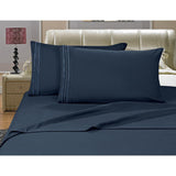 Patrick Michelle Navy Sheet Set with corner straps - Linens Wholesale